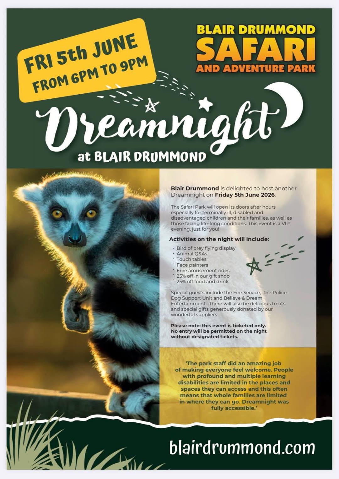 Sign Up - Dreamnight at Blair Drummond Safari Park